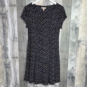 DB ESTABLISHED 1962 Navy Blue White Chevron Print Dress Size 10P